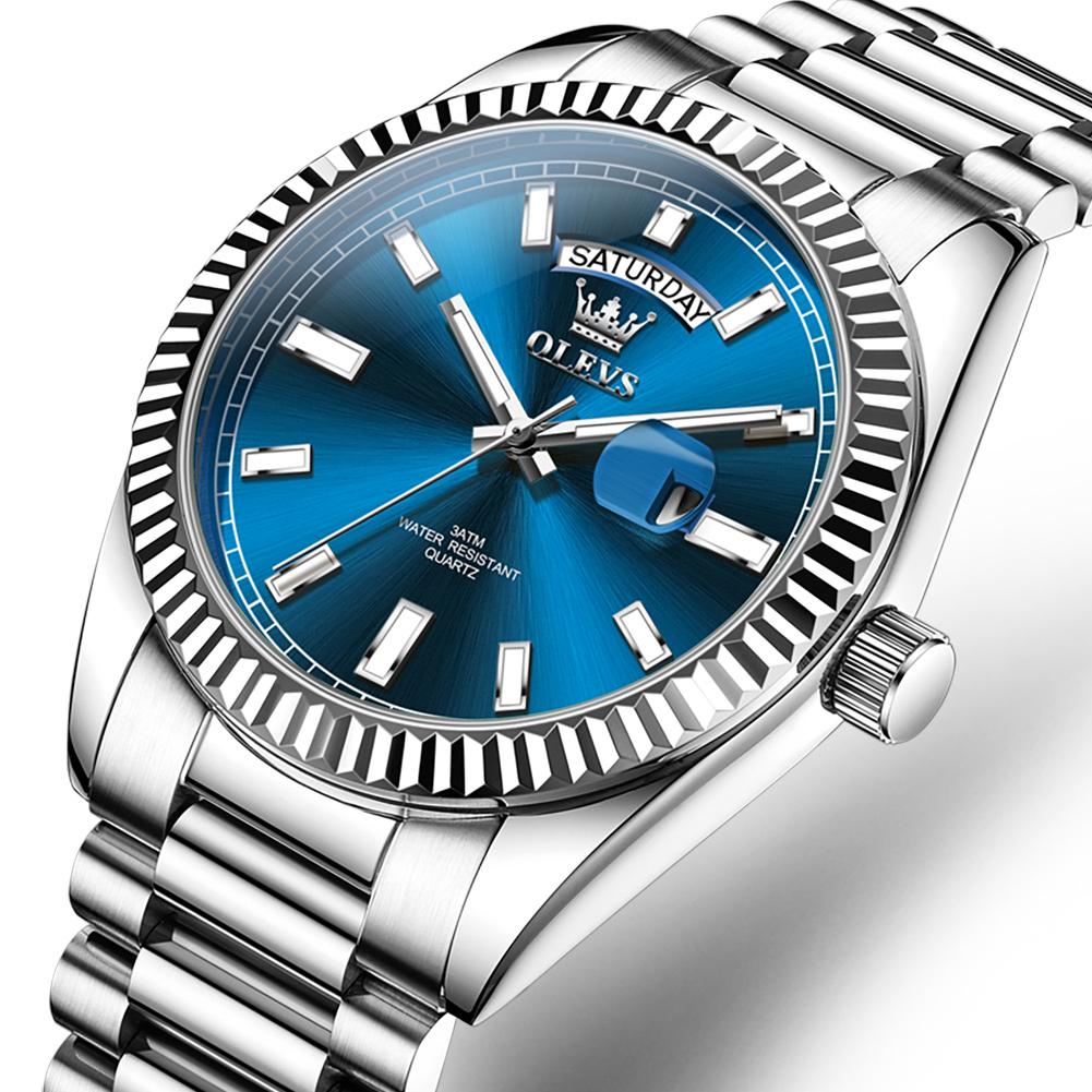 OLEVS Business Style Luxury Brand Gold Men Watch Waterproof Stainless Steel Watches Luminous Date Wristwatch