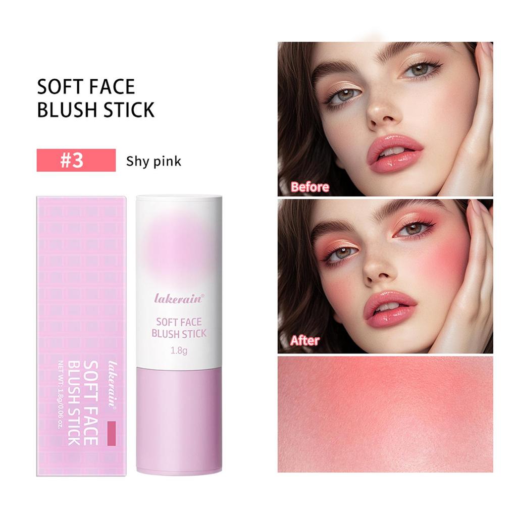Violet Tube Sponge Head Blush Stick Matte Mist Face Natural Hold Rouge Blush