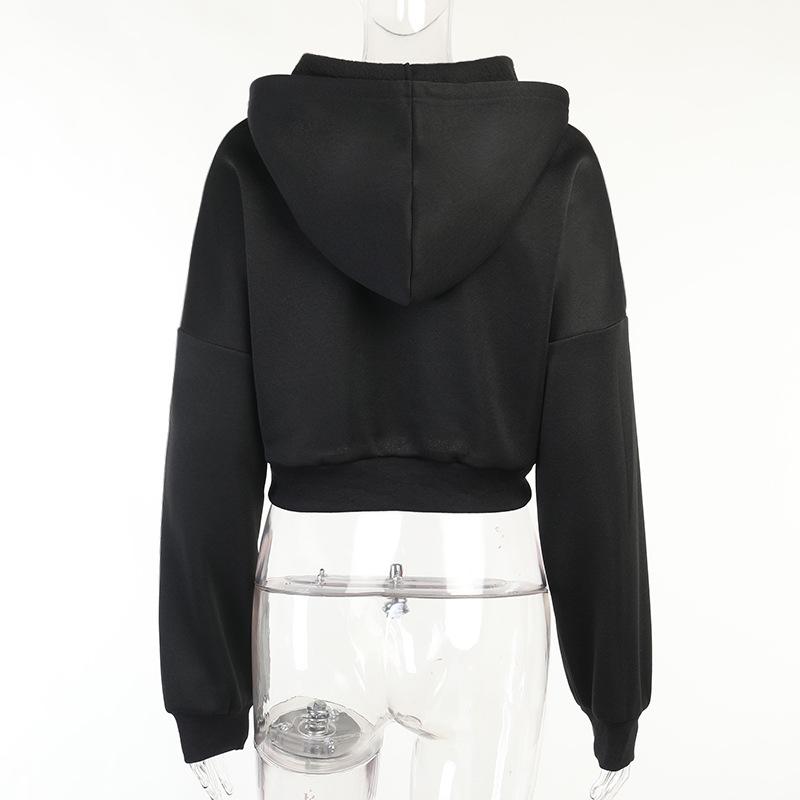 Готический укороченный топ Лолита, темные толстовки с принтом черепа, короткий свитер с капюшоном и длинными рукавами, осенне-зимний укороченный топ