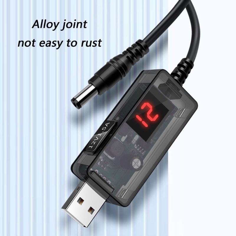 Кабель-преобразователь напряжения 5 В в 12 В с защитой от перегрузки, USB на DC5.5мм, для надежной зарядки электроники