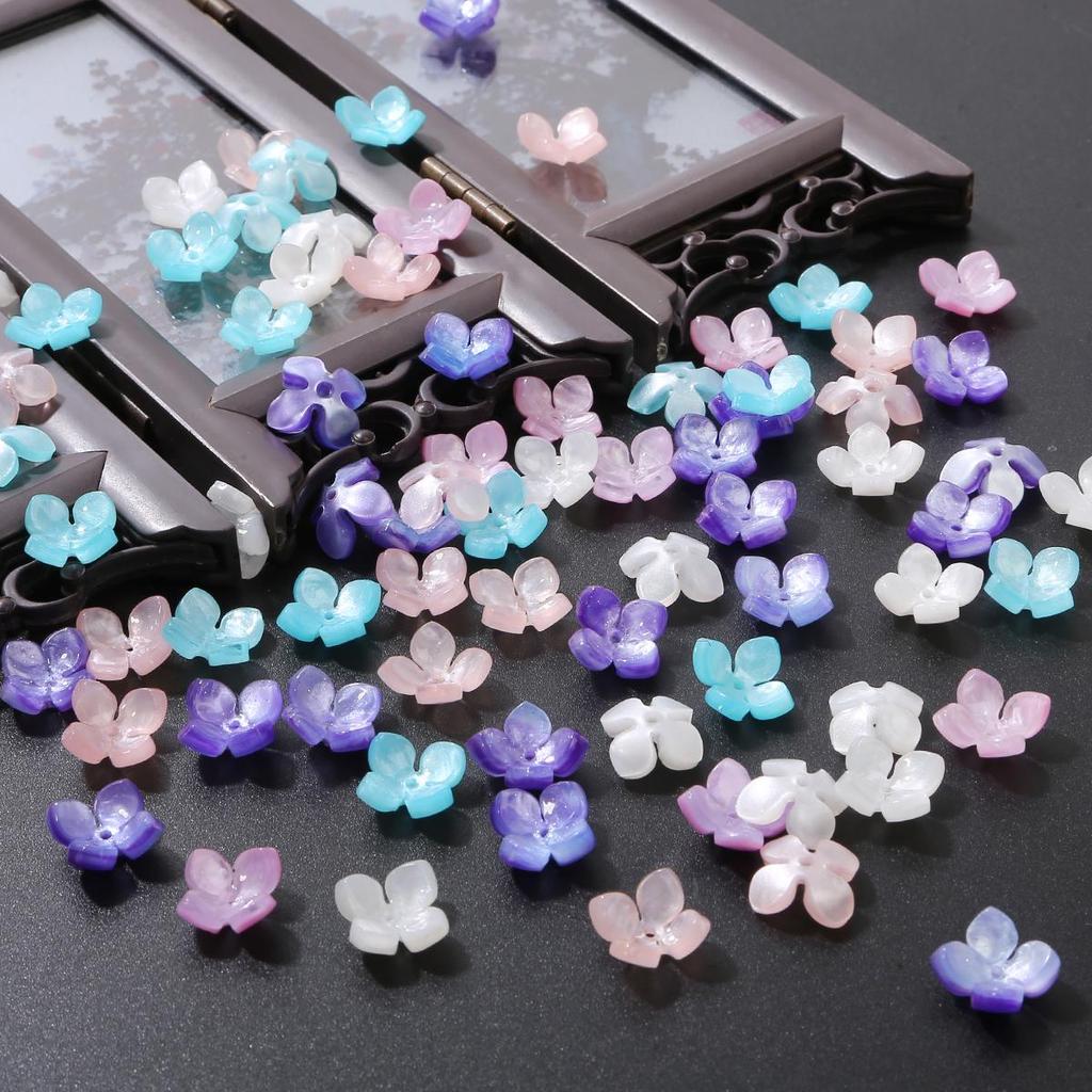 1000 шт. Акриловые лепестки гортензии из имитации ракушки, подвеска-шарм в виде цветка, бусины для изготовления ювелирных изделий