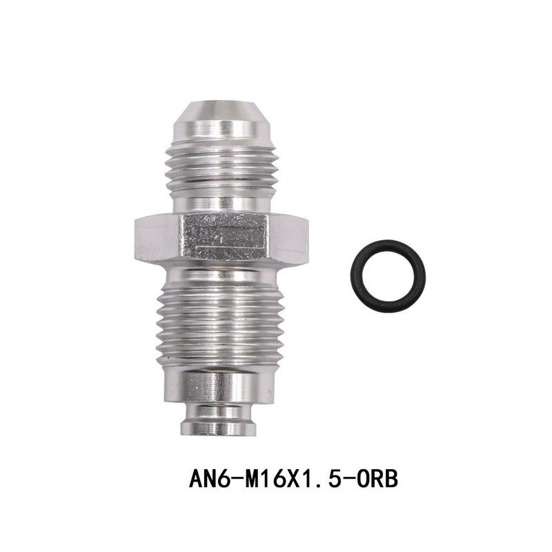 2Pcs 6AN Power Steering Fitting Adapter Kit M16x1.5 M18x1.5 O Ring To AN6 Hose For Car Truck Engine Upgrade Silver Black