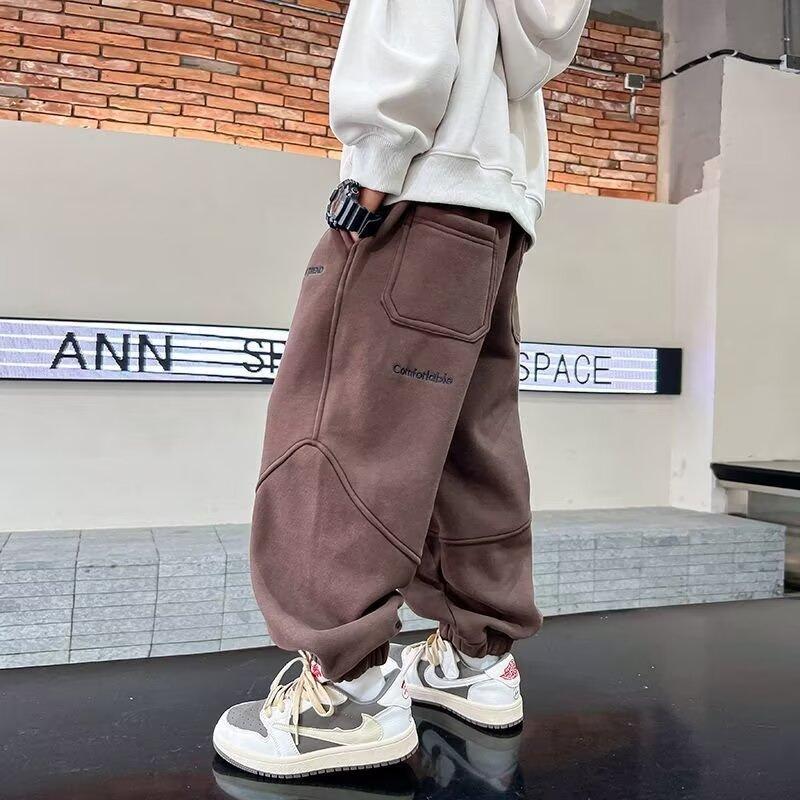 Брюки для мальчиков весна-лето-осень Брюки для детей и подростков Тонкие детские спортивные прямые брюки Модные брюки с тремя полосками Модные