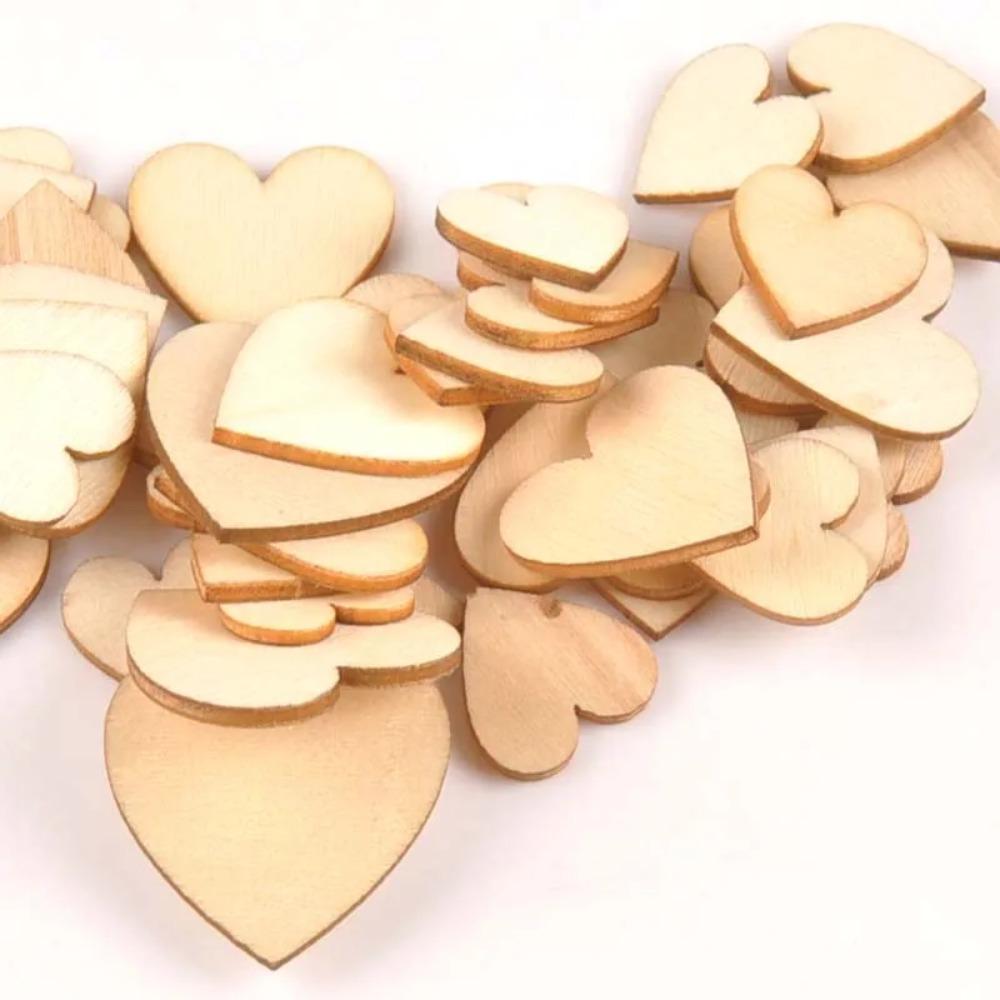 50/100pcs Flower Pattern Wooden Charms Pendant Home Decor Arts DIY Crafts