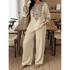Women's Wholesale Long Sleeve Lace Flower Long Sleeve Ethnic Style Women's Hot Selling Set