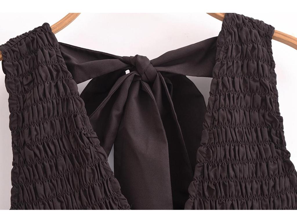 2024 Women's European & American Style Poplin Layered Short Dress