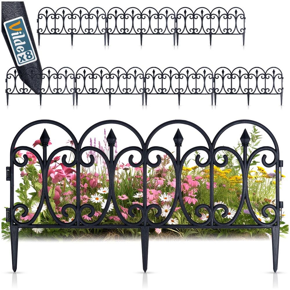 Black Garden Fence 60X33 Cm 8 Pcs.