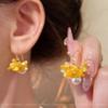 Серебряная игла те же золотые серьги женские легкая роскошь высококачественный темперамент жемчужные пусеты ретро новые серьги