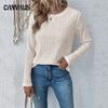 Spring Autumn Woman's Blouse Solid Color Long Sleeve Hollowed Out Casual T-shirt Tops