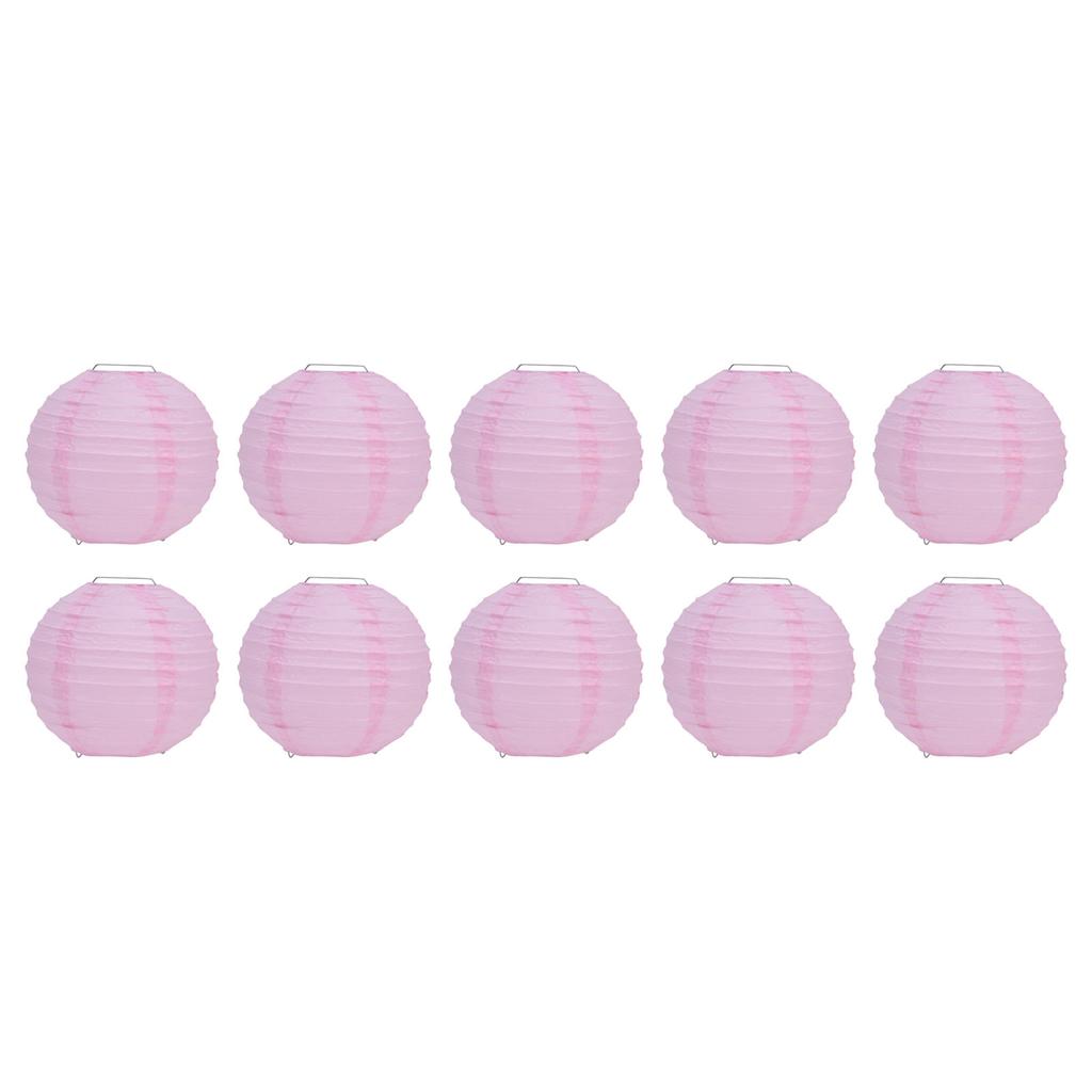 10Pcs 6 Inch Round Chinese Paper Lanterns Festive Hanging Ball Lantern for Wedding PartyPink