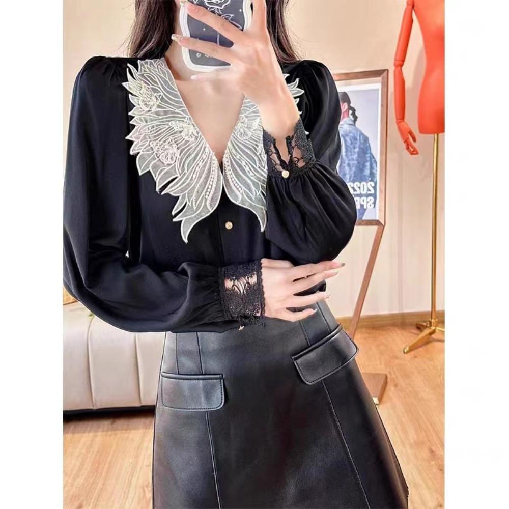 Двухслойный женский кружевной воротник, аксессуары для одежды, накидка, поддельные воротники, съемная рубашка