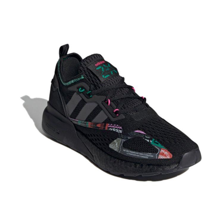 adidas Кроссовки унисекс ZX 2K Boost Black Ярко-зеленые Core-Black Grey-Five GX2719