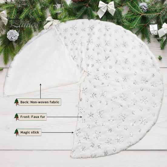 Юбка для рождественской елки, сверкающая снежинка, зимние украшения своими руками, плюшевая юбка для рождественской елки, тонкая работа