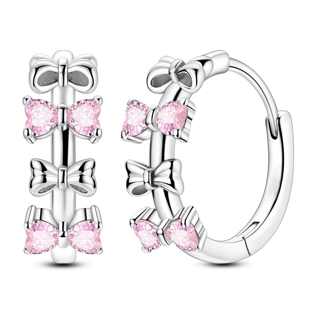 925 Silver Bow Drop Earring For Woman Pendientes Earring Fine Jewelry