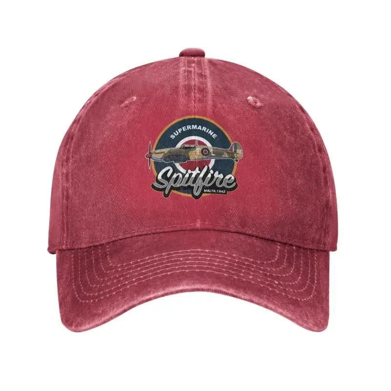 Custom Cotton Supermarine Spitfire Malta Baseball Cap for Men Women Fighter Plane WW2 Pilot Aircraft Airplane Dad Hat Hip Hop