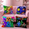Игровой чехол на подушку R-Rainbow Friends Дышащая льняная наволочка Летняя Без запаха Экологически чистый Скрытая молния Моющийся
