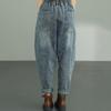 2022 корейские свободные женские шаровары осень-зима повседневные джинсы с высокой талией женские винтажные стильные джинсовые брюки женские