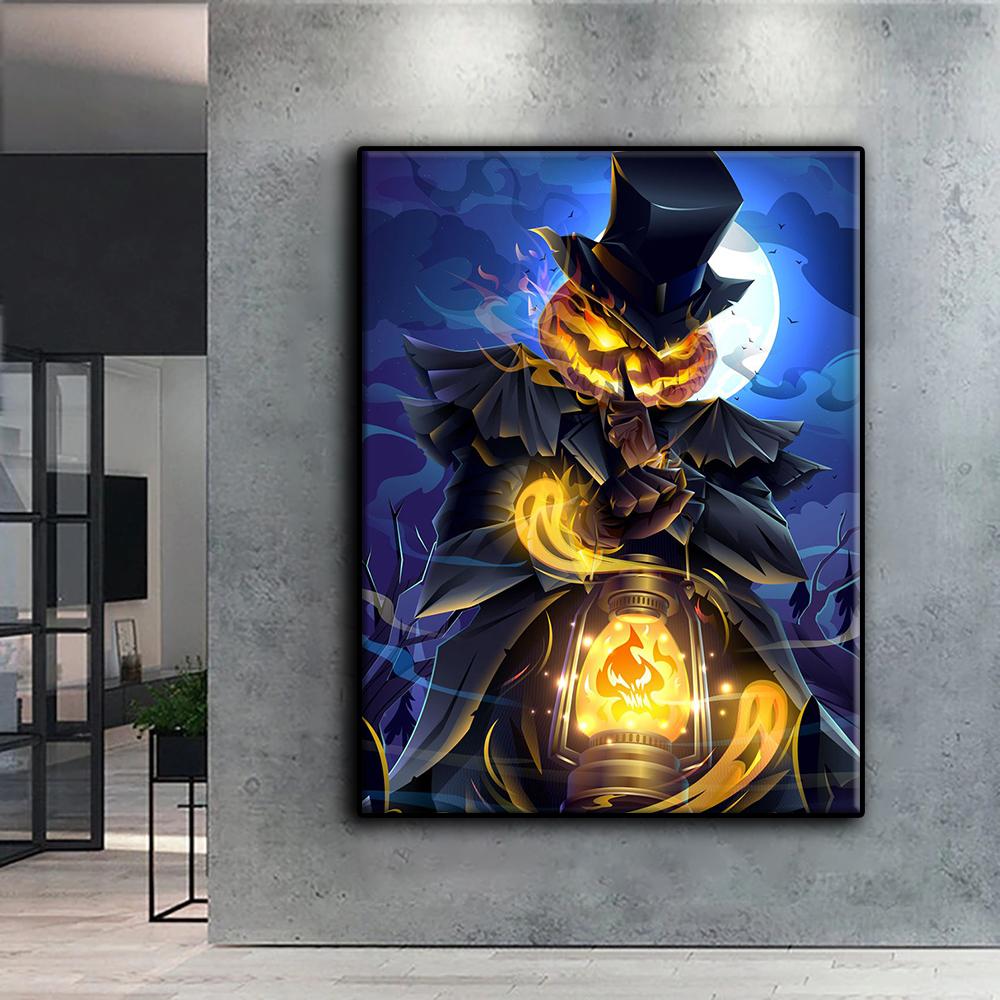 5D Алмазная картина Хэллоуин Страшная голова тыквы Человек DIY Алмазная вышивка Горный хрусталь Украшение дома