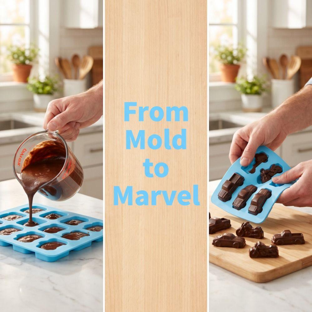 Food-Grade Silicone Silicone Car Mold Non-Stick Surface Cake Mold Durable Vehicle Mold Cake Making