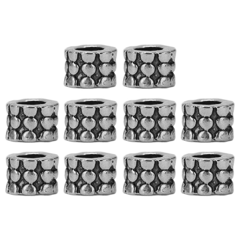 10 Pcs Silver Paracord Lanyard Beads Alloy Decorative Lanyard Beads Durable Paracord Beads Outdoor