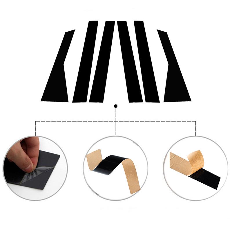 Для Ford Escape 2013 2014 2015-2022 2023 глянцевые рояльные черные наклейки на окна двери автомобиля, центральную стойку, отделку, автостиль