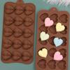 15 Cavity Diamond Heart Silicone Chocolate Mold DIY Cake Accessories Molds Kitchen Ice Cubes Biscuit Pastry Baking Mould