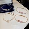 18K Real Gold Plated Premium Zircon Heart Moon Buckle Bracelet Light Luxury Exquisite Super Sparkling Ins Jewelry