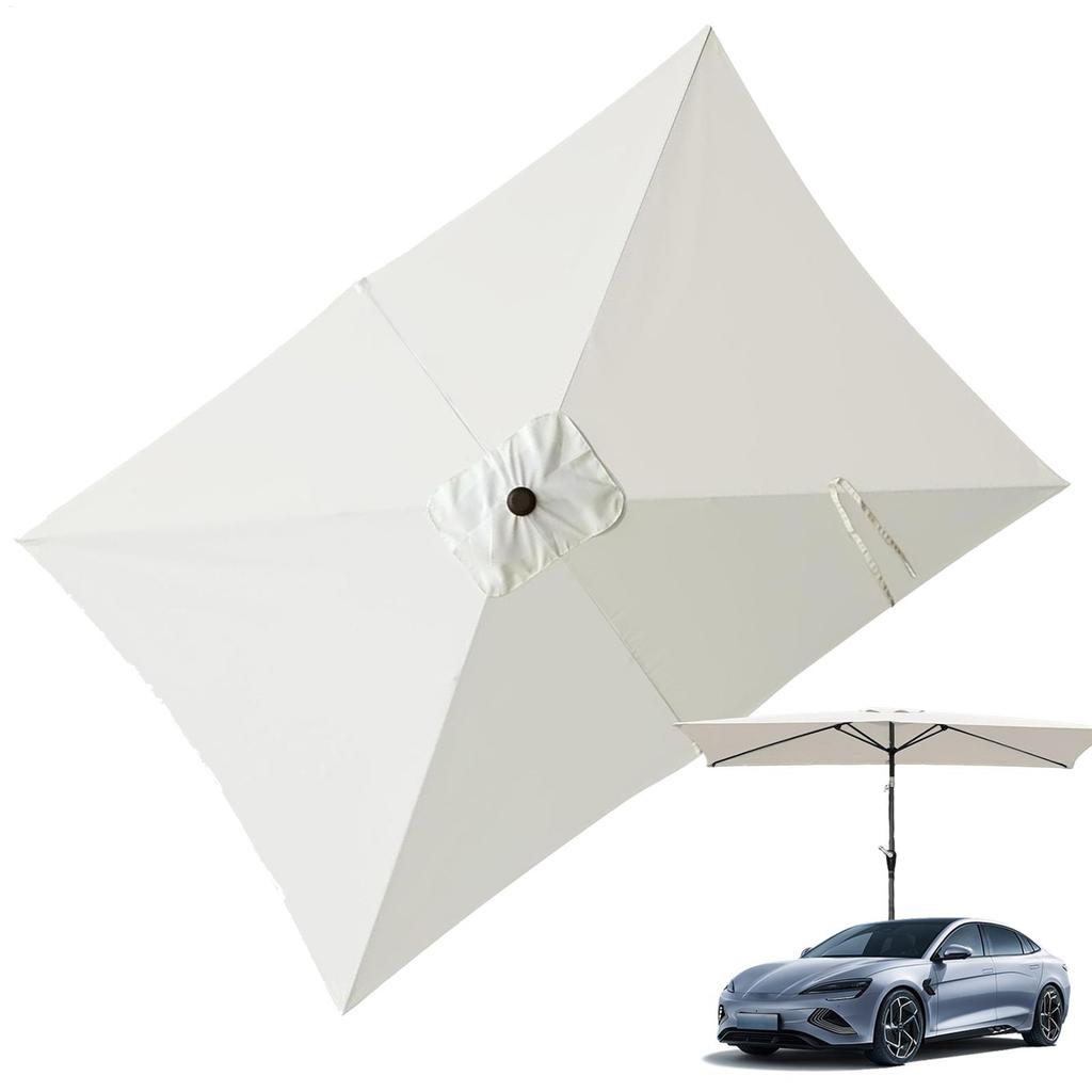Replacement Umbrella Canopy 6.6X10 Ft Square Outdoor Shade Canopy Cover UV Protection Shade Waterproof Parasol Top Cover