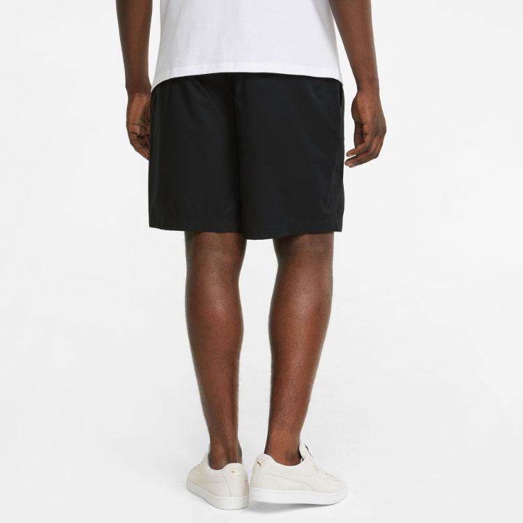 Puma Однотонные прямые шорты с логотипом и шнурком, мужские брюки, черные 536940-01