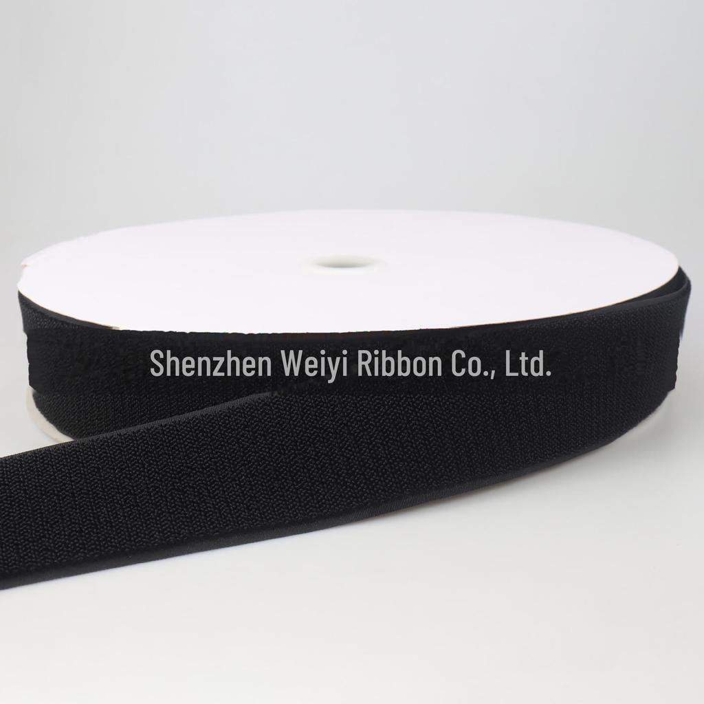 Эластичная черно-белая самоклеящаяся застежка-липучка