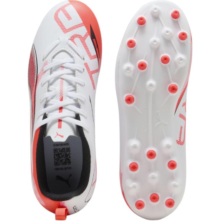 Puma Ultra 5 Series Trendy Sports Low-Top Kids Soccer Shoes Kids Sneaker White Red 108329-01