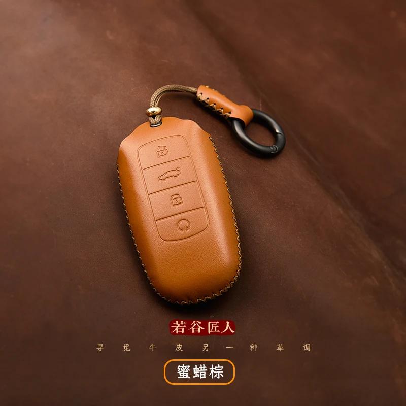 Для Chery Arrizo 8 Tiggo 8 Plus 9 Ручная работа Высококачественная Натуральная Кожа Чехол для Ключей Защитная Оболочка Сумка Брелок Автомобильные Аксессуары