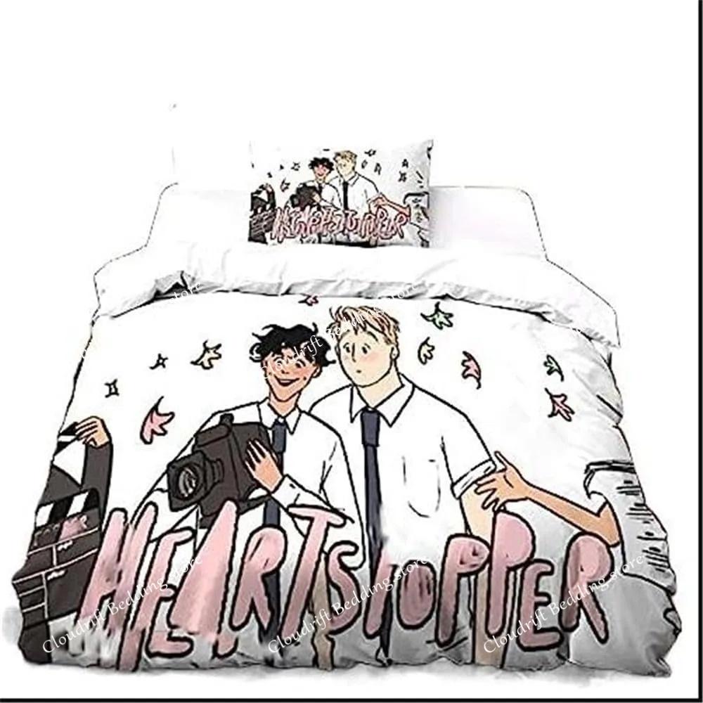 Cartoon Duvet Cover TV Heartstopper Pillowcase Bedding Set Adult Boys Girls Bedroom Decoration Children Gift Single Double Siz
