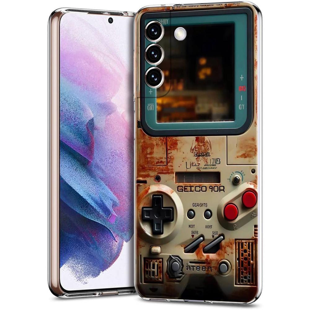 Прозрачный чехол-накладка для Samsung Galaxy S25 S24 S23 S22 S20 S21 FE Ultra S10 S10E Plus с рисунком игровых консолей