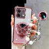 Mirror Shockproof Glitter Magnetic Case for Honor X7C X7B X7A X6C X6A X6B X8C X8B X8A X9C Butterfly Phone Holder Bracelet Cover