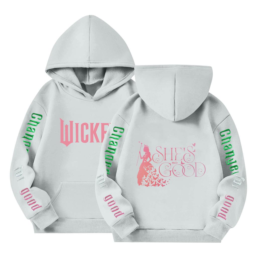 Детский пуловер с длинным рукавом, свободного кроя, с принтом букв, капюшоном на шнурке