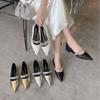 Европейская станция заостренные женские туфли 25 осень коровья кожа мелкий вырез с бриллиантами маленькая женская сумка голова плоские сандалии леди стиль мода
