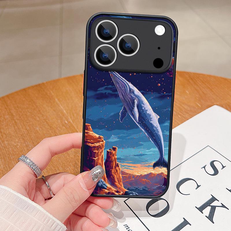 Starry Sky Blue Whale Phone Case For iPhone Air 16e 17 16 15 14 17 Pro Max 13 12 Pro 11 Shockproof Hard PC Soft Edge TPU Matte Cover