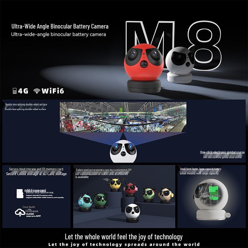 Двухобъективный комнатный видеоняня с удаленной сигнализацией и широкоугольной камерой