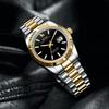 Часы водонепроницаемые брендовые кварцевые аналоговые часы простые популярные деловые модные золотые черные светящиеся часы подарок на день рождения [BUREI] мужские