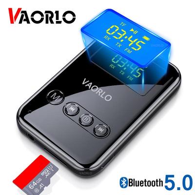 VAORLO Беспроводной приемник-передатчик 4 в 1, FM-адаптер, Bluetooth 5,0, передача TF-карты, светодиодный дисплей, стерео музыка для наушников, ТВ