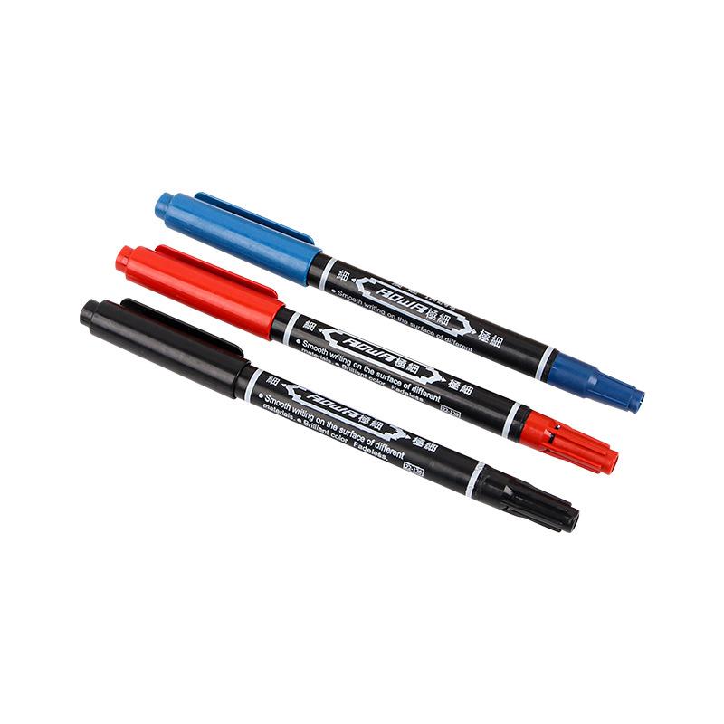 10 шт./Набор Двусторонние Перманентные Маркеры Ручки Тонкий Наконечник Водонепроницаемые Чернила Тонкое Перо Толстое Перо Черные Чернила Школьные Принадлежности Маркеры Ручка