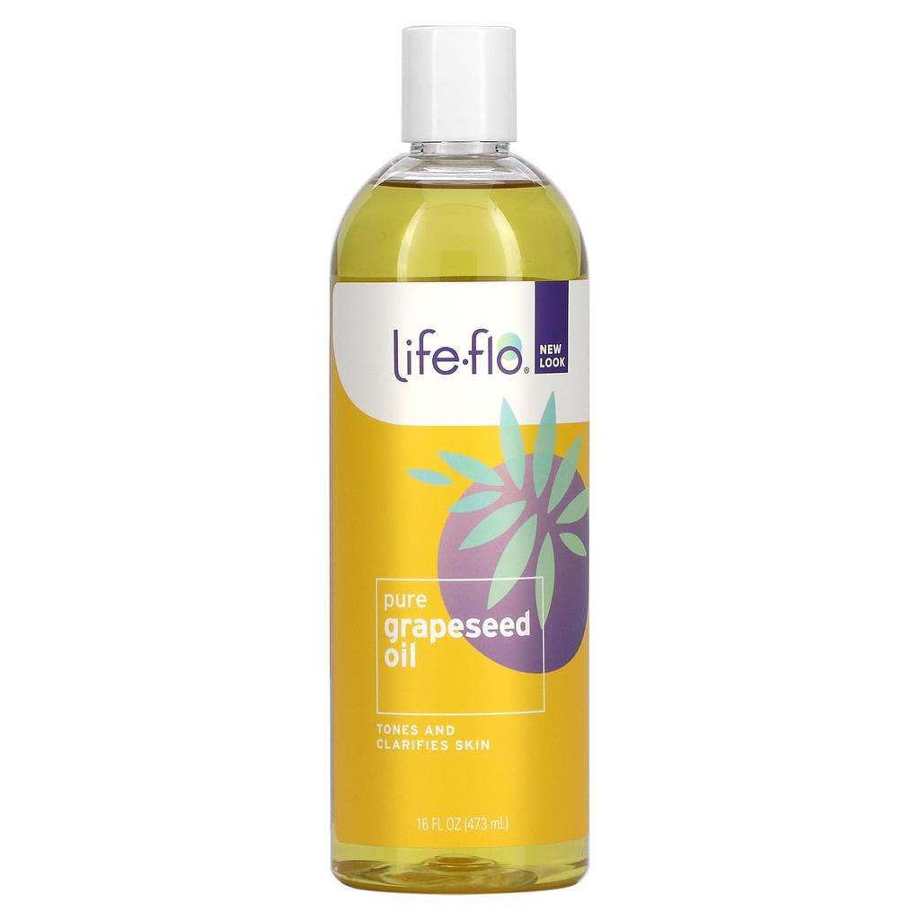 Life-flo, Чистое масло виноградных косточек, уход за кожей, 16 жидких унций (473 мл)