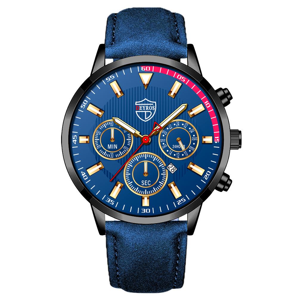 New Men's Watch Men's Calendar Watch Business Belt Watch Student Watch Quartz Watch Sports Men's Watch