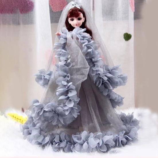 Очаровательная кукла на свадьбу для девочек, большая игрушка, безопасное платье-пузырь с подвижными глазами, подарок на день рождения, многофункциональное