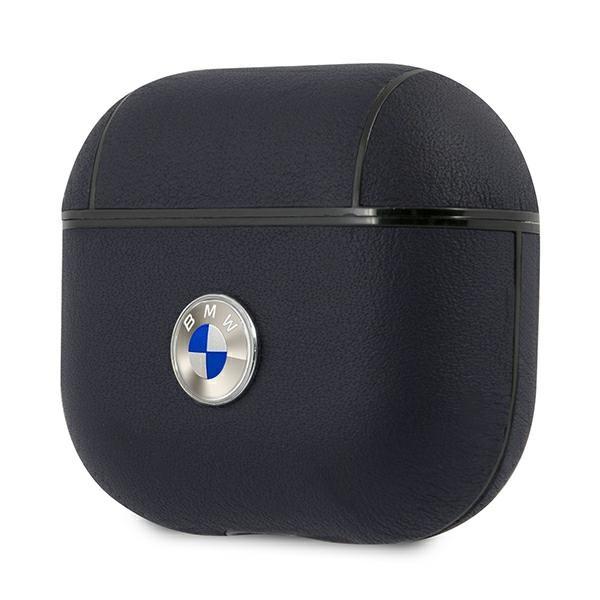 Bmw Bma3Sslna Airpods 3 Cover Granatowy/Navy Geniune Leather Silver Logo