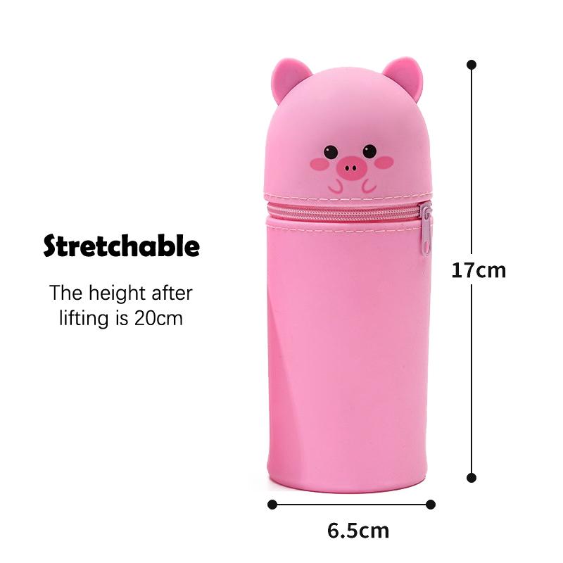 Мультяшный милый силиконовый пенал настольный органайзер креативный складной выдвижной контейнер для ручек канцелярские принадлежности сумка для хранения подарки