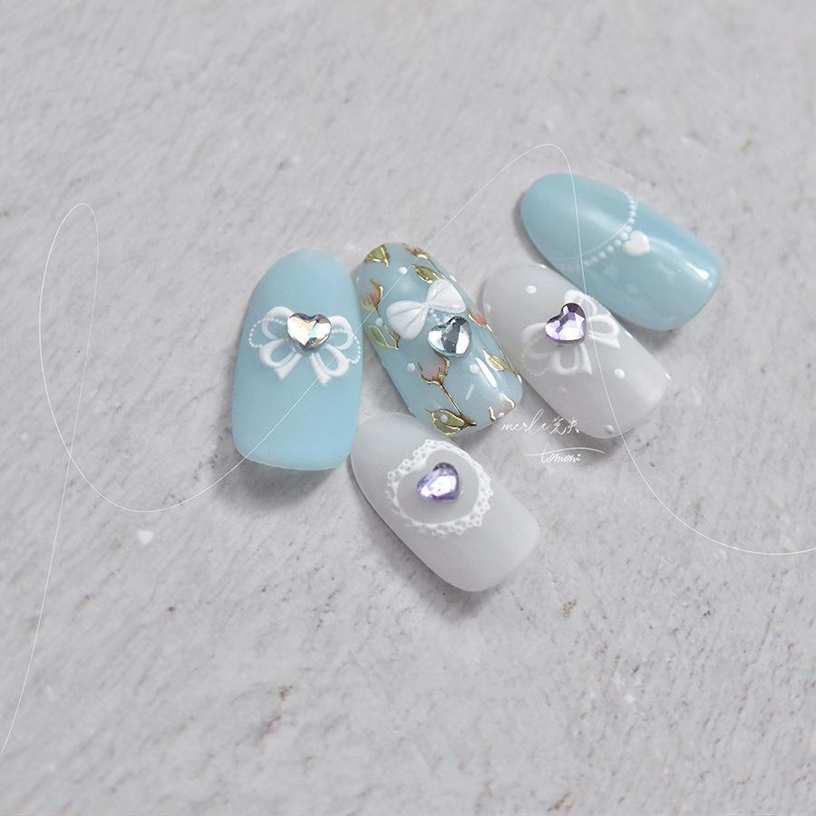 Bright Crystal Nail Art Stickers Retro Nail Sticker Love Necklace Stickers DIY Creative Decoration