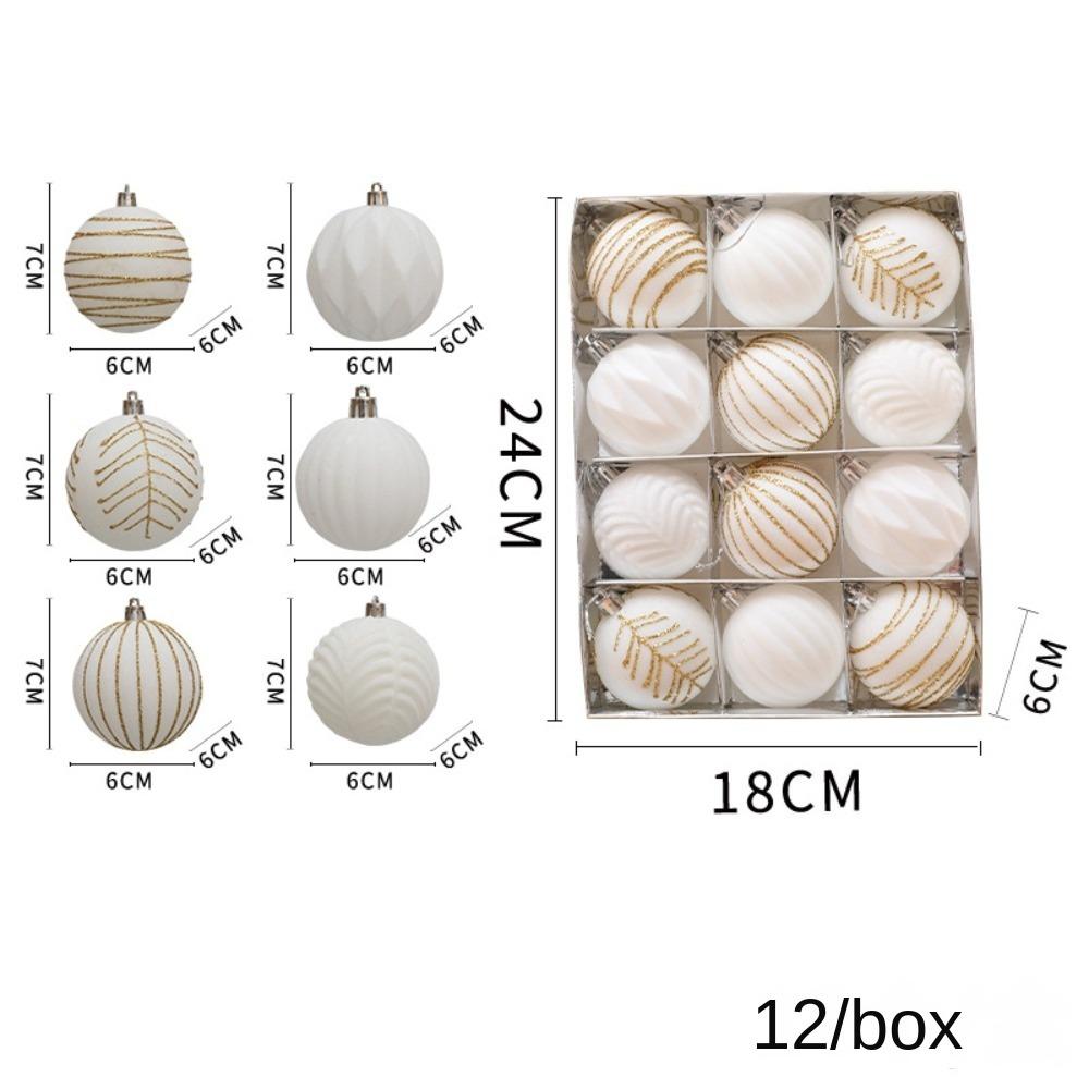 12pcs/Box Velvet Ball Christmas Tree Ornament Plastic New Year Christmas Gifts Boxes Pendant Hanging Ornament Pendant