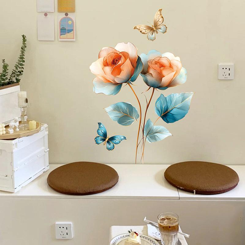 Fresh Green Plants Wall Stickers Self-Adhesive Removable Vinyl Decals for Kitchen Cabinet Foyer Potted Plants Posters Home Decor